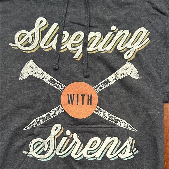 Sleeping with Sirens Unisex Blue Hoodie Sweatshirt, Kangaroo Pocket, Size S NWOT - Picture 7 of 11